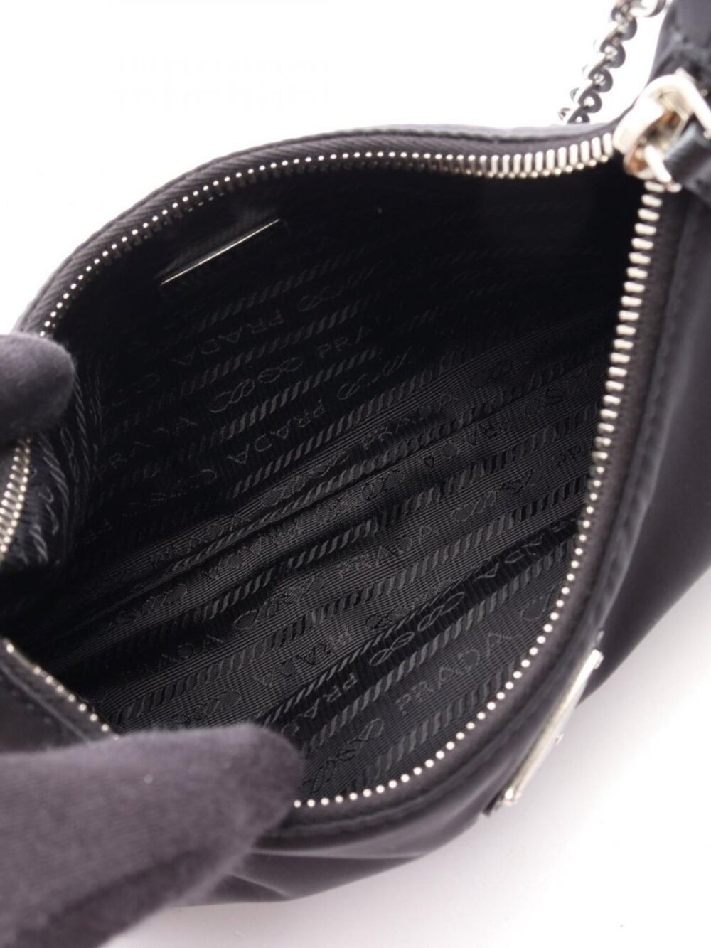 Prada Shoulder Bag Re Edition 2-Way Black Nylon Saffiano Leather - Picture 3 of 5